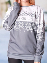 Load image into Gallery viewer, Women's Casual Christmas Snowflake Stitching Round Neck Thin Sweater