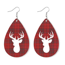 Load image into Gallery viewer, Christmas Elk Snowman Leather Earrings