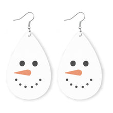 Load image into Gallery viewer, Christmas Elk Snowman Leather Earrings