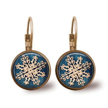 Load image into Gallery viewer, Christmas snowflake time gem earrings