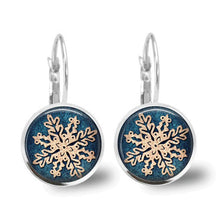 Load image into Gallery viewer, Christmas snowflake time gem earrings