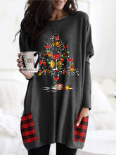 Load image into Gallery viewer, Woman's Christmas Red Wine Glass Plaid Print T-shirt