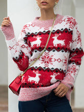 Load image into Gallery viewer, Christmas Snowflake Fawn Knitted Sweater