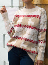 Load image into Gallery viewer, Christmas Snowflake Fawn Knitted Sweater