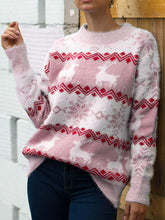 Load image into Gallery viewer, Christmas Snowflake Fawn Knitted Sweater