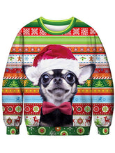 Load image into Gallery viewer, Women's Christmas Dog Printed Sweater-white/pink/red/green,4size