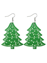 Load image into Gallery viewer, Christmas Snow Elk Christmas Tree PU Leather Earrings