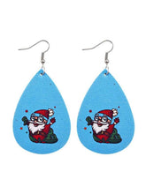 Load image into Gallery viewer, Christmas Snow Elk Christmas Tree PU Leather Earrings