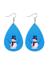 Load image into Gallery viewer, Christmas Snow Elk Christmas Tree PU Leather Earrings