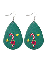 Load image into Gallery viewer, Christmas Snow Elk Christmas Tree PU Leather Earrings