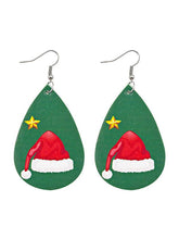 Load image into Gallery viewer, Christmas Snow Elk Christmas Tree PU Leather Earrings