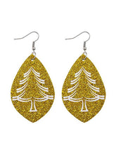 Load image into Gallery viewer, Christmas Snow Elk Christmas Tree PU Leather Earrings