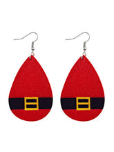 Load image into Gallery viewer, Christmas Snow Elk Christmas Tree PU Leather Earrings