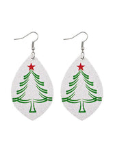 Load image into Gallery viewer, Christmas Snow Elk Christmas Tree PU Leather Earrings