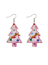 Load image into Gallery viewer, Christmas Snow Elk Christmas Tree PU Leather Earrings