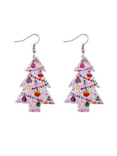 Load image into Gallery viewer, Christmas Snow Elk Christmas Tree PU Leather Earrings