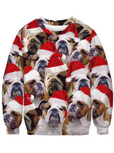 Load image into Gallery viewer, Women's Christmas Dog Printed Sweater-white/pink/red/green,4size