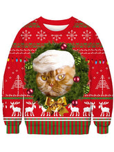 Load image into Gallery viewer, Women's Christmas Cat Printed Sweater-8color/4size