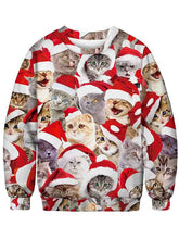Load image into Gallery viewer, Women's Christmas Cat Printed Sweater-8color/4size
