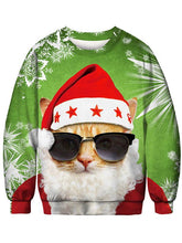 Load image into Gallery viewer, Women's Christmas Cat Printed Sweater-8color/4size