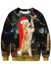Load image into Gallery viewer, Women's Christmas Cat Printed Sweater-8color/4size