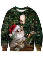 Load image into Gallery viewer, Women's Christmas Cat Printed Sweater-8color/4size
