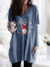 Load image into Gallery viewer, Women's Let it Snow Christmas Gnome Print Pocket Top