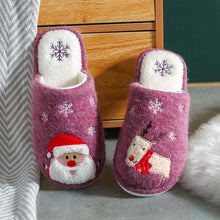 Load image into Gallery viewer, Women's Santa Non-slip Same Style For Men And Women Plush Cotton Slippers