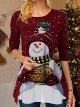 Load image into Gallery viewer, Christmas Light Print Asymmetrical Hem T-Shirt