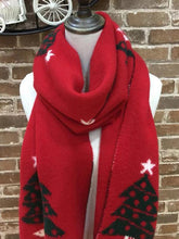 Load image into Gallery viewer, Christmas Tree Long Knitted Scarf