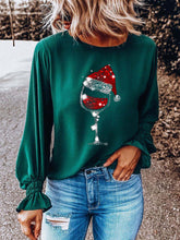 Load image into Gallery viewer, Women's Christmas Shining Wine Glass T-shirt