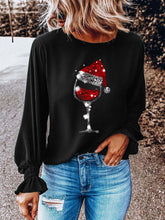 Load image into Gallery viewer, Women's Christmas Shining Wine Glass T-shirt