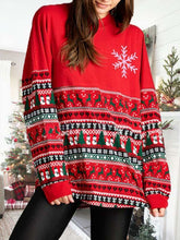 Load image into Gallery viewer, Women's Christmas Print Long Sleeve Pullover Sweatshirt