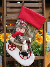 Load image into Gallery viewer, Christmas Santa Snowman Christmas Stocking Gift Bag