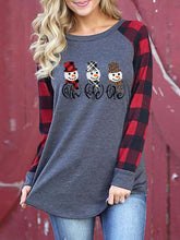 Load image into Gallery viewer, Ladies FAITH & HOPE & LOVE Christmas Snowman Print T-shirt
