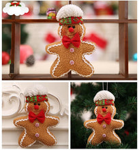 Load image into Gallery viewer, Christmas cloth gingerbread man doll pendant
