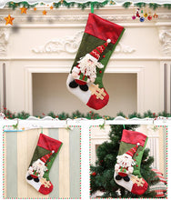 Load image into Gallery viewer, Christmas socks gift bag fireplace ornaments bear snowman santa
