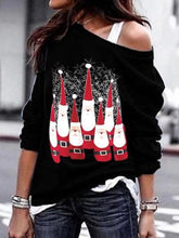 Load image into Gallery viewer, Christmas Santa Snowflake Print Sweatshirt