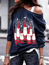 Load image into Gallery viewer, Christmas Santa Snowflake Print Sweatshirt