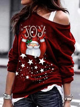 Load image into Gallery viewer, JOY Santa Cartoon Print Sweatshirt