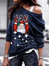 Load image into Gallery viewer, JOY Santa Cartoon Print Sweatshirt