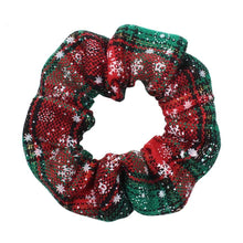 Load image into Gallery viewer, Women's Christmas Plaid Snowflake Hair Tie Hair Tie Accessories Bundle Hair Large Intestine Hair Tie