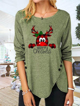 Load image into Gallery viewer, Women's  Christmas Print Casual Long Sleeve Round Neck T-Shirt