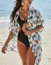 Load image into Gallery viewer, FULLFITALL- White Print Sun Protection Shirt Beach Skirt