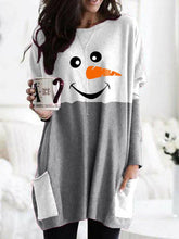 Load image into Gallery viewer, Cozy Christmas Snowman Face Long Shirt