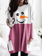 Load image into Gallery viewer, Cozy Christmas Snowman Face Long Shirt