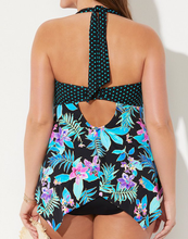 Load image into Gallery viewer, Luau Bow Handkerchief Halter Tankini Set