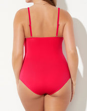 Load image into Gallery viewer, Red Ruched Sweetheart One Piece Swimsuit