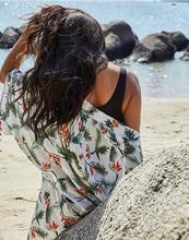 Load image into Gallery viewer, FULLFITALL- White Print Sun Protection Shirt Beach Skirt