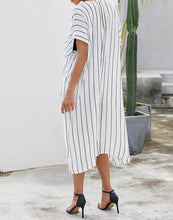 Load image into Gallery viewer, FULLFITALL- White Striped Loose Cardigan Cover Up